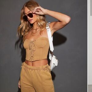 Stylish Tan Corset Top